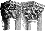 An illustration of a Byzantine capital from the central portal of St. Mark's Venice. In several traditions of architecture including Classical architecture, the capital (from the Latin caput, 'head') forms the crowning member of a column or a pilaster. The capital projects on each side as it rises, in order to support the abacus and unite the form of the latter (normally square) with the circular shaft of the column.