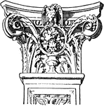 An illustration of Italian Renaissance capital from St. Maria dei Miracoli, Venice. In several traditions of architecture including Classical architecture, the capital (from the Latin caput, 'head') forms the crowning member of a column or a pilaster. The capital projects on each side as it rises, in order to support the abacus and unite the form of the latter (normally square) with the circular shaft of the column.