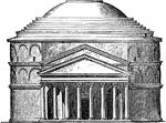 "The most important and most beautiful of circular buildings without columns surrounding it is the Pantheon at Rome, which was completed in the reign of Augustus, in the year 25 A.D."