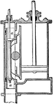 "A valve for opening and closing the induction and eduction passages of a steam-engine cylinder: so called from its plan resembling the letter D. fig. 2 ... represents a section of a steam-cylinder and nozles." -Whitney, 1911