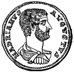 Coin of Roman emperor Hadrian.