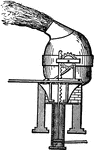 An illustration of the exterior of the Bessemer converter. The Bessemer process was the first inexpensive industrial process for the mass-production of steel from molten pig iron. The process is named after its inventor, Henry Bessemer, who took out a patent on the process in 1855. The process was independently discovered in 1851 by William Kelly. The process had also been used outside of Europe for hundreds of years, but not on an industrial scale. The key principle is removal of impurities from the iron by oxidation with air being blown through the molten iron. The oxidation also raises the temperature of the iron mass and keeps it molten.