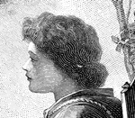 Portrait Sir Galahad detail from the painting by George Frederick Watts.