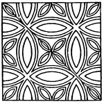 This medieval tile circle pattern is a stained glass design. It the oldest process of fitting together pieces of colored glass in a mosaic style.