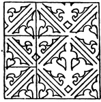The painting pattern is a 15th century design found on an old cabinet in Brandenburg, Germany.