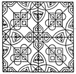 This Bishop's robe pattern is found in the sacristy of the St. Croce church in Florence, Italy. It is a geometrical pattern.