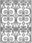 The Italian Renaissance pattern is a repeating scroll-like ornament between parallel bars.