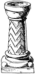 This Romanesque stoup is used to hold holy water found in Roman Catholic churches.
