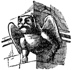 Used for throwing water from the gutters ofa building, usually a grotesque monster or animal.