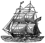 A sailing vessel with two masts rigged like the foremast and mizzen-mast of a full-rigged ship.