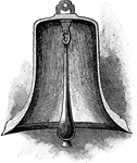 A cross sectional view of a bell.