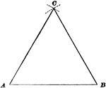 Illustration used to show how to draw an equilateral triangle when given one side.