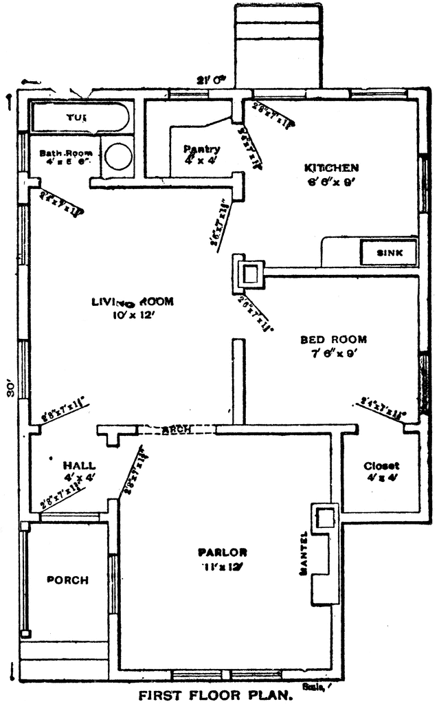 large house layout clipart