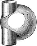 Illustration of the intersection of a cylinder and a sphere.