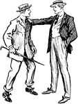 An illustration of two men talking.