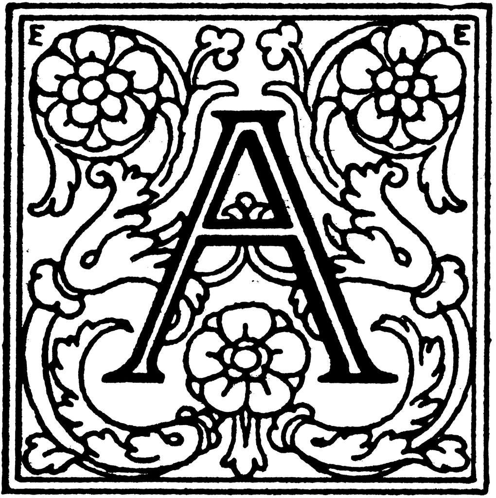 decorative letter a clipart etc