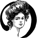 An illustration of the face of a young woman.