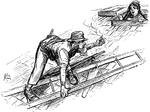 An illustration of a man replacing shingles on a roof while he talks to a woman stick her head out of the roof.