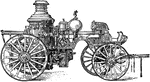 "An engine designed to throw a continuous stream of water through a hose upon a conflagration, for the purpose of extinguishing it." -Whitney, 1911
