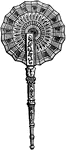 A fan used in Catholic liturgies to keep insects away from the bread and wine.