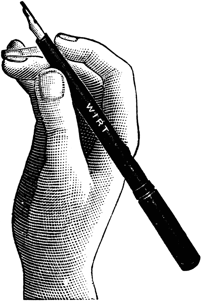 hand holding pencil