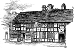An illustration of a old fashioned tavern.