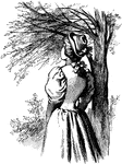 An illustration of a woman gazing out into the horizon.