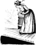 An illustration of a woman bowing.