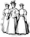 An illustration of a woman leading two blindfolded girls.