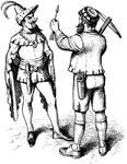 An illustration of two men dressed in Renaissance clothing.