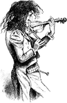 An illustration of a man playing the violin.