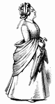 An illustration of a woman with an umbrella.