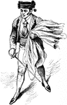 An illustration of a torero, bullfighter. A torero is the main performer in bullfighting events in Spain and other Spanish-speaking countries. He or she is the person who performs with and kills the bull.