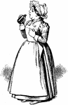 An illustration of a woman drinking out of a bottle.