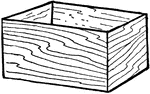 An illustration of an empty small wooden box.