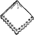 An illustration of a white lacy handkerchief.