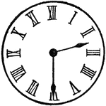 An illustration of a Roman Numeral clock showing 2:30.