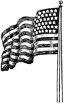 An illustration of a backwards United States flag.