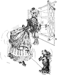 An illustration of a woman looking out a window.