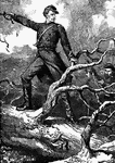 An illustration of a soldier charging through an abatis. Abatis, abattis, or abbattis (a French word meaning a heap of material thrown) is a term in field fortification for an obstacle formed of the branches of trees laid in a row, with the sharpened tops directed outwards, towards the enemy.