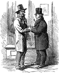 An illustration of two men shaking hands.