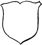 A simple Renaissance shape of a shield or escutcheon in heraldry.