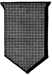 A shield or escutcheon emblazoned with the color tincture, sable (black), represented by crossed vertical and horizontal lines.