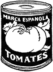 An illustration of a can of tomatoes.