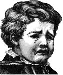 An illustration of a young boy crying.