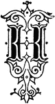 An illustration of a decorative letter H.