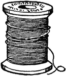An illustration of a bobbin of thread.