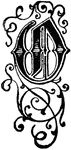 An illustration of a decorative letter O.