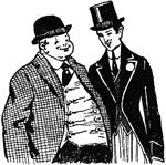 An illustration of two men talking.