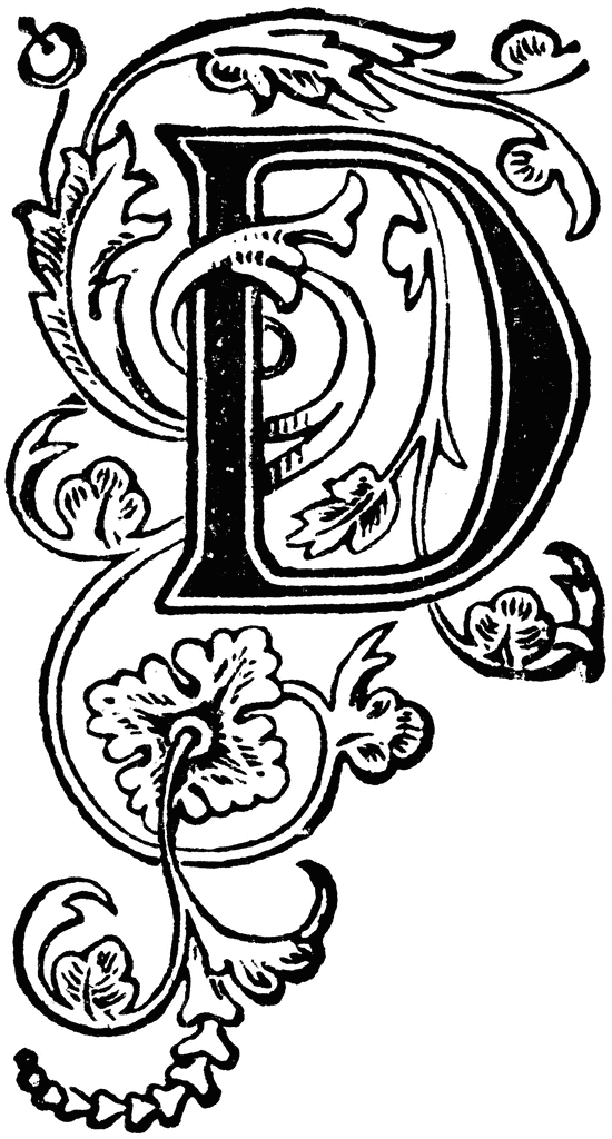 Floral Capital D | ClipArt ETC